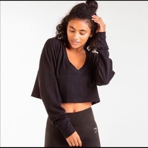 Gymshark Black Towel Crop Top